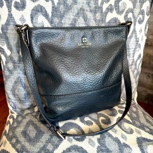 KATE SPADE, black leather shoulder bag.